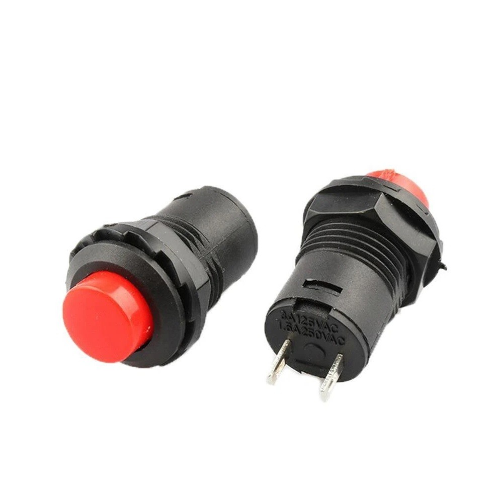 کلید فشاری مهره خور گرد 2 پایه  250V , 1.5A  و قطر 12mm